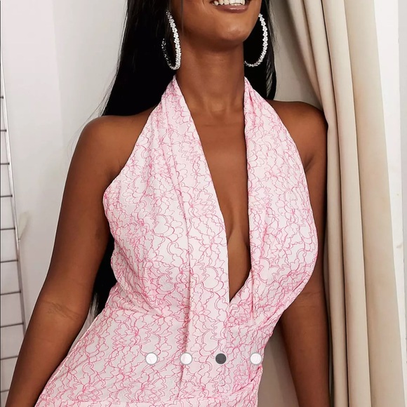 NWT ASOS lace halter fit and flare dress - Picture 3 of 9